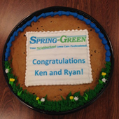 Spring-Green Lawn Care franchise congratulations cake